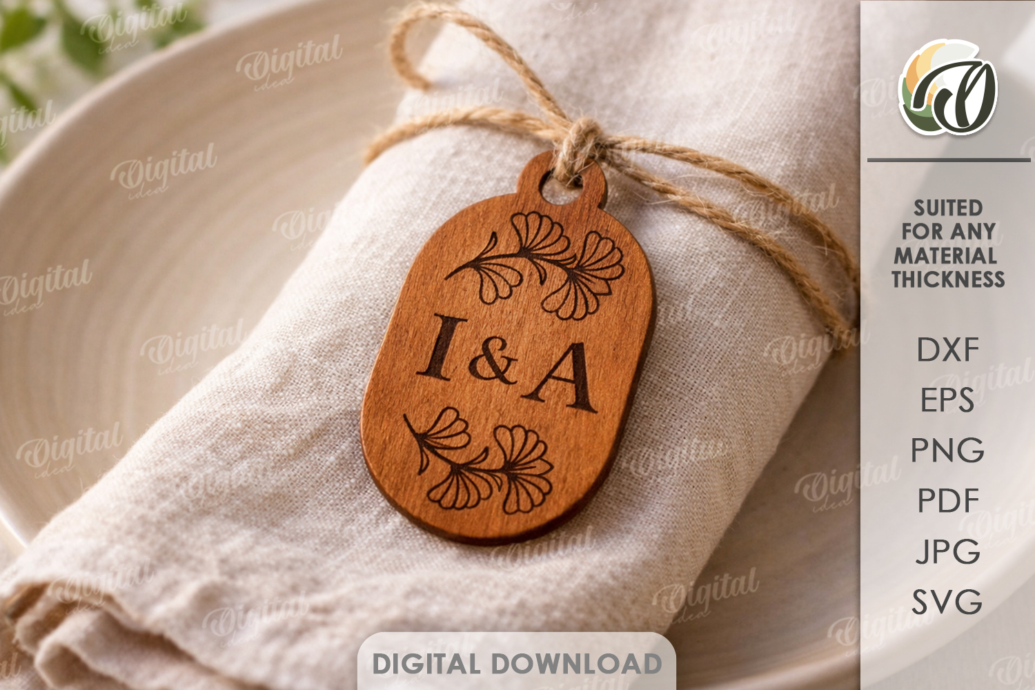 Personalized Name Tag Laser Cut. Engraved Name Tag SVG product image 1