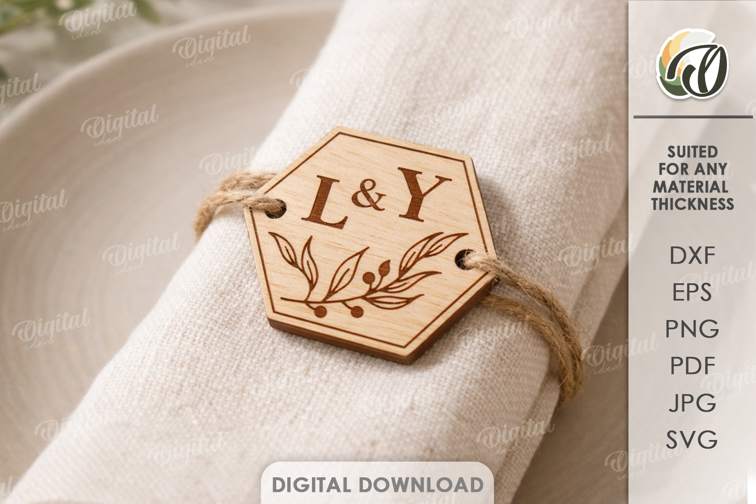 Personalized Name Tag Laser Cut. Engraved Name Tag SVG product image 1
