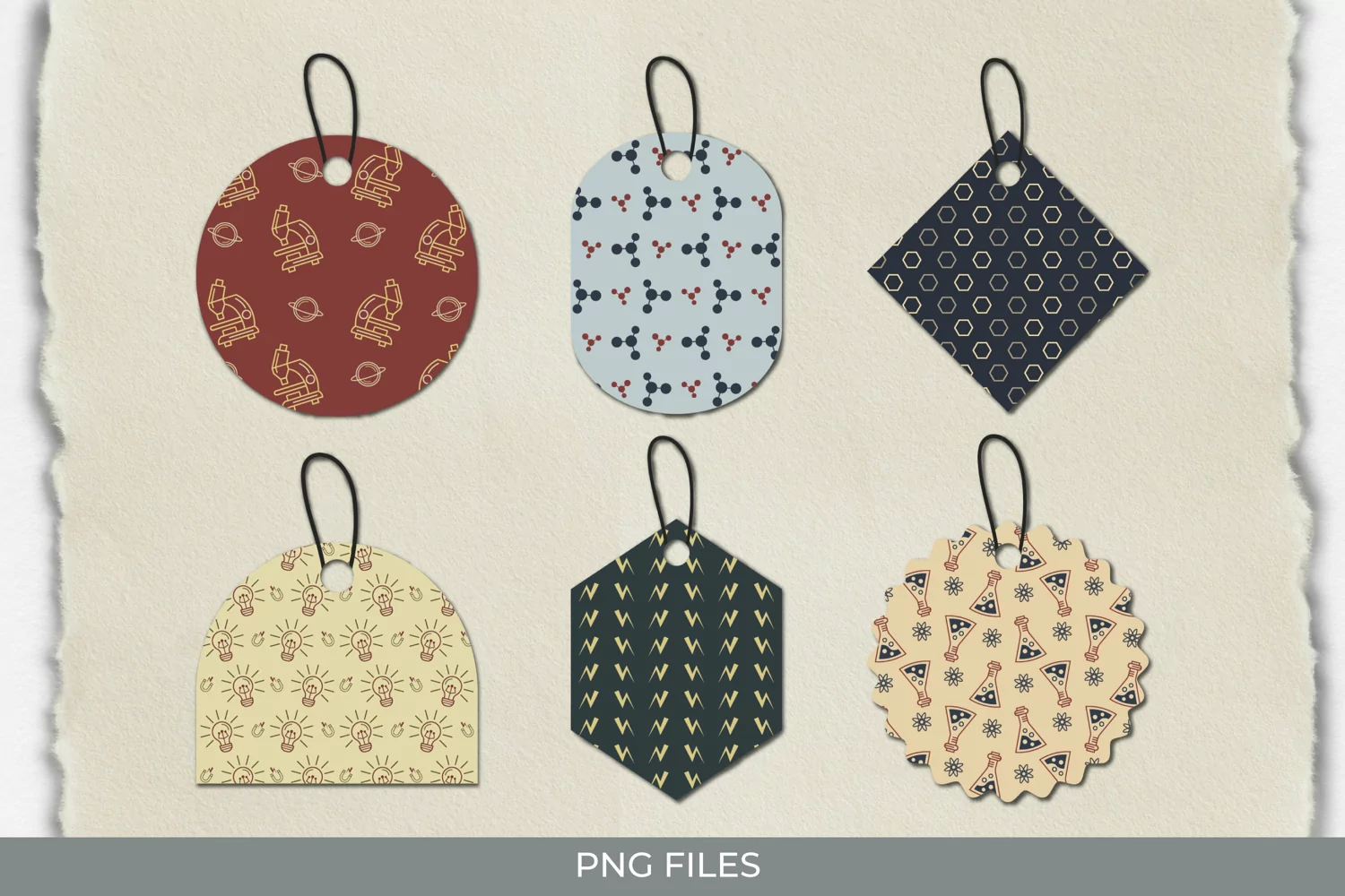 Physic Seamless Pattern Shaped Tags product image 1