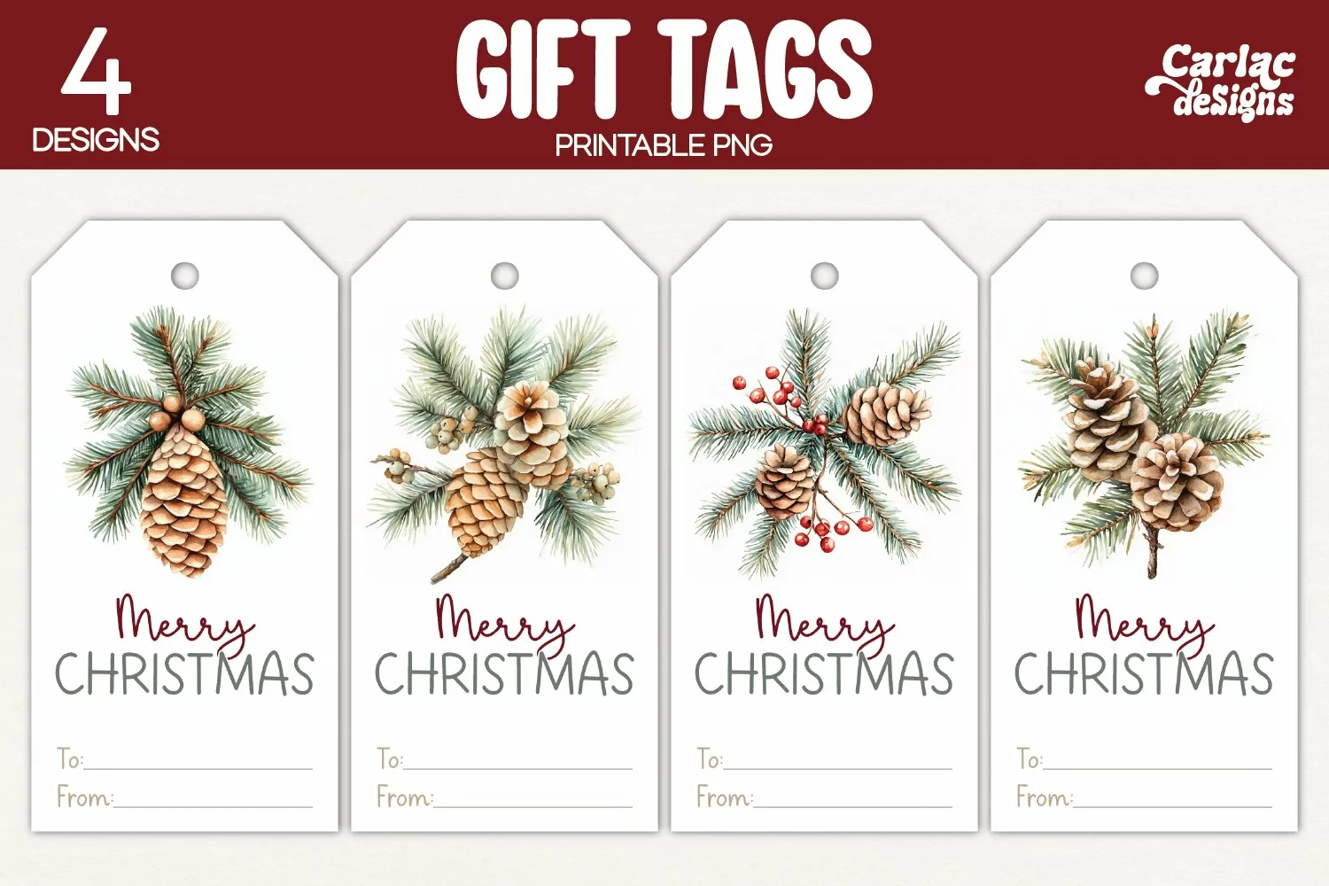 pinecone gift tag