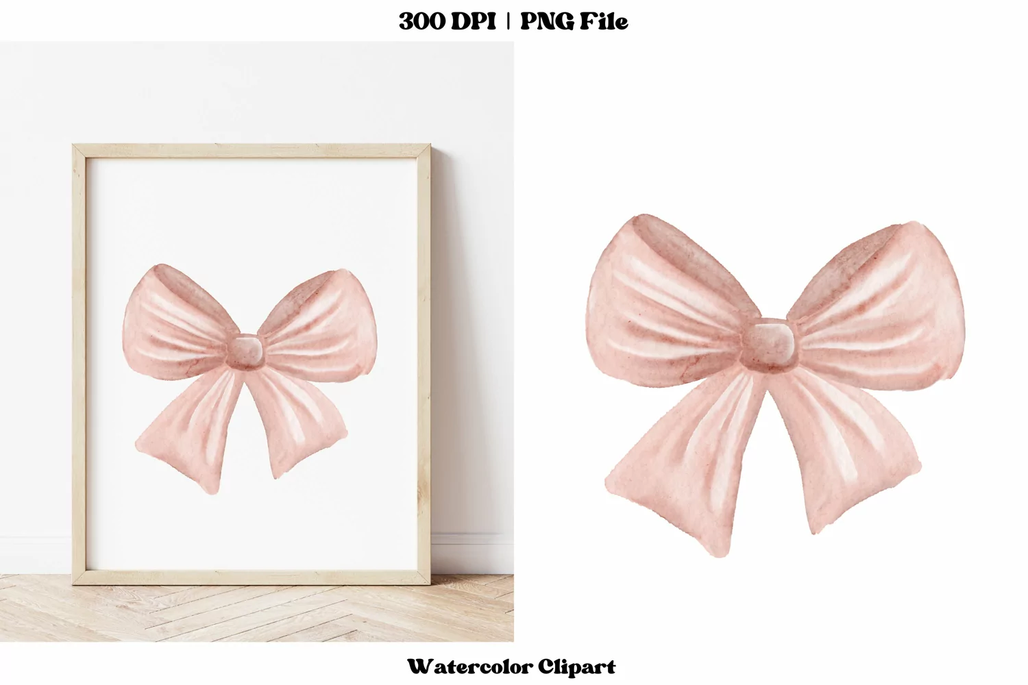 Pink Bow Png | Pink Bow Sublimation Watercolor Bow Clipart