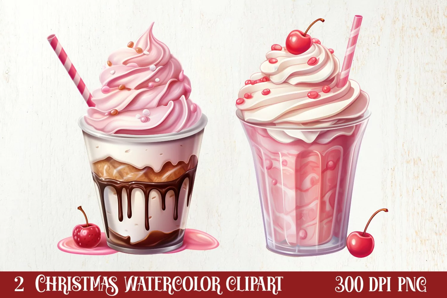Pink Christmas Coffee Sublimation Clipart, Christmas PNG product image 1
