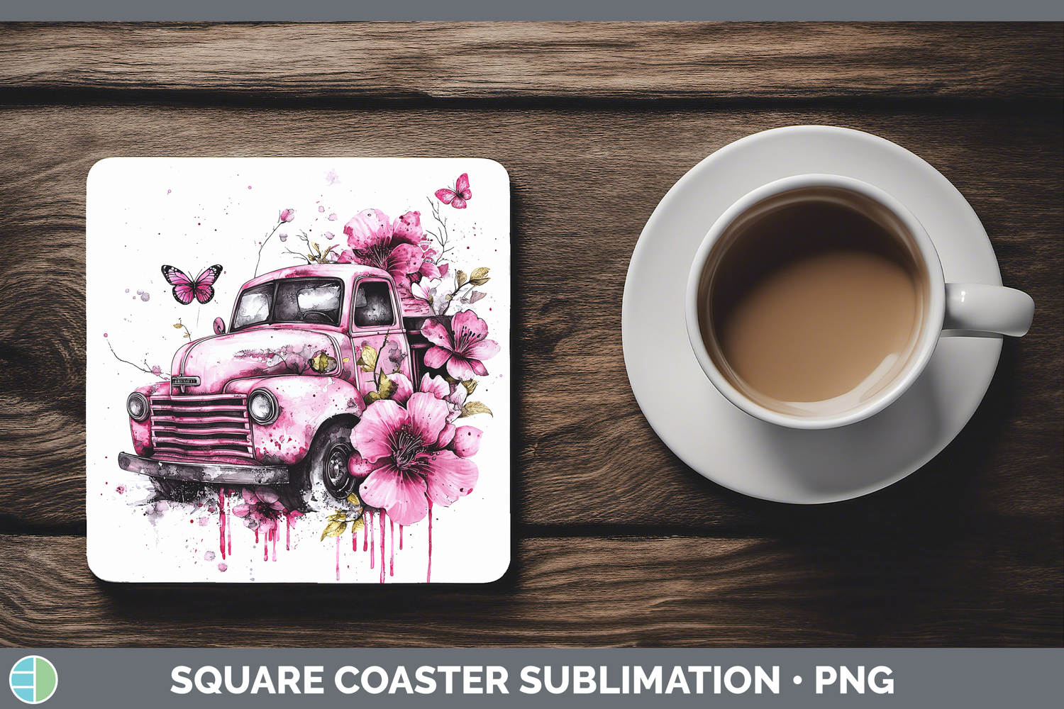 GorgeousPink Drips BS02 Square Coaster design.