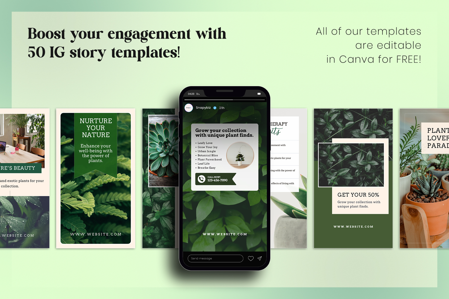 Editable Plant Canva Story Template product image 1