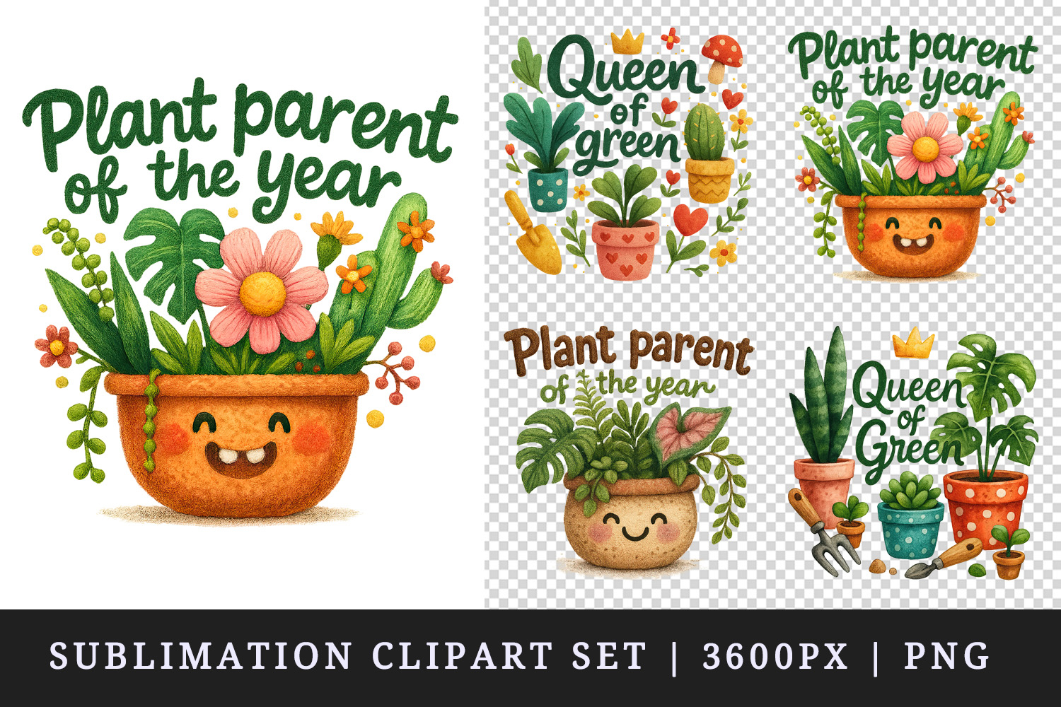 Plant Lover clipart printable sublimation design png product image 1