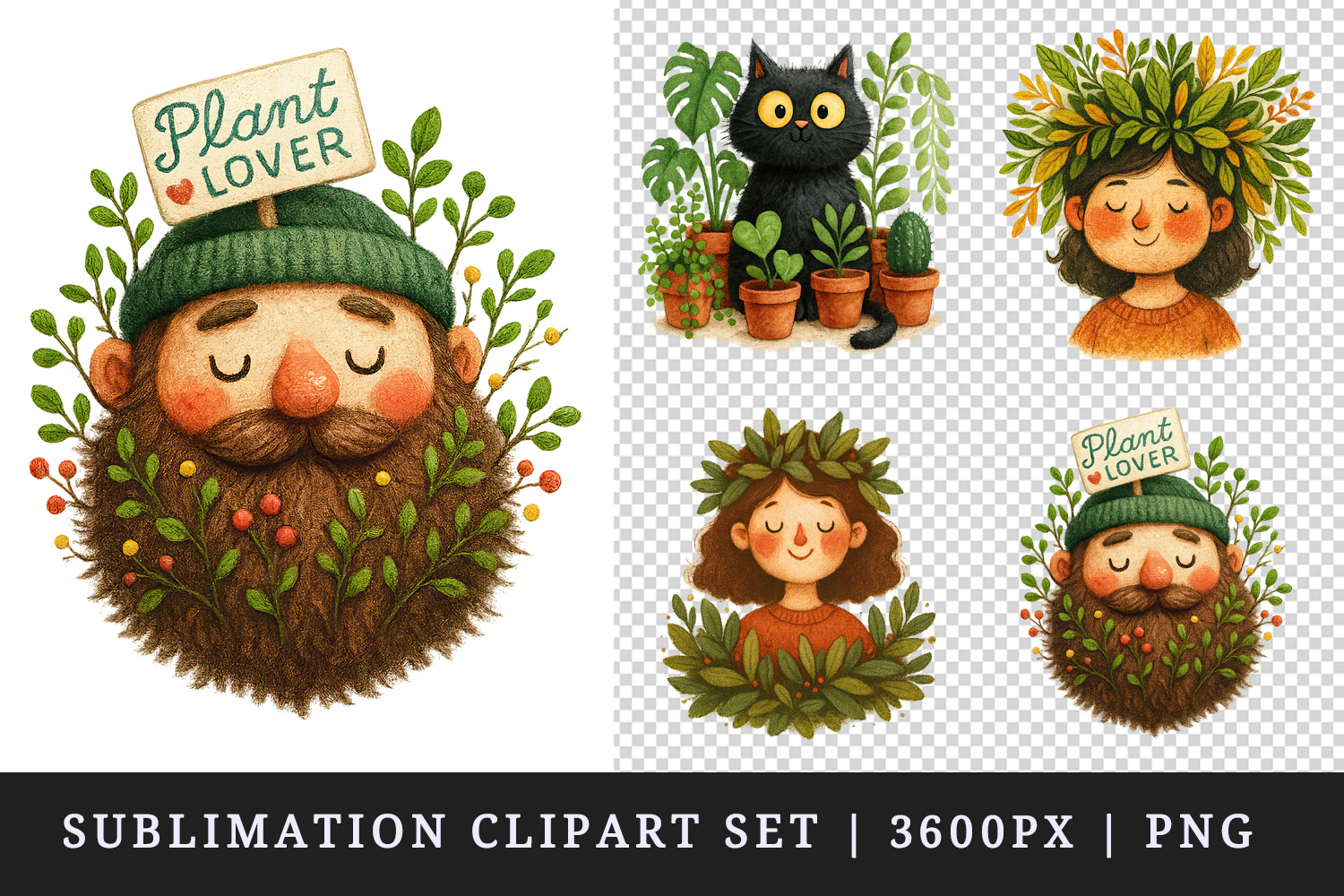 Plant Lover clipart printable sublimation design png product image 1