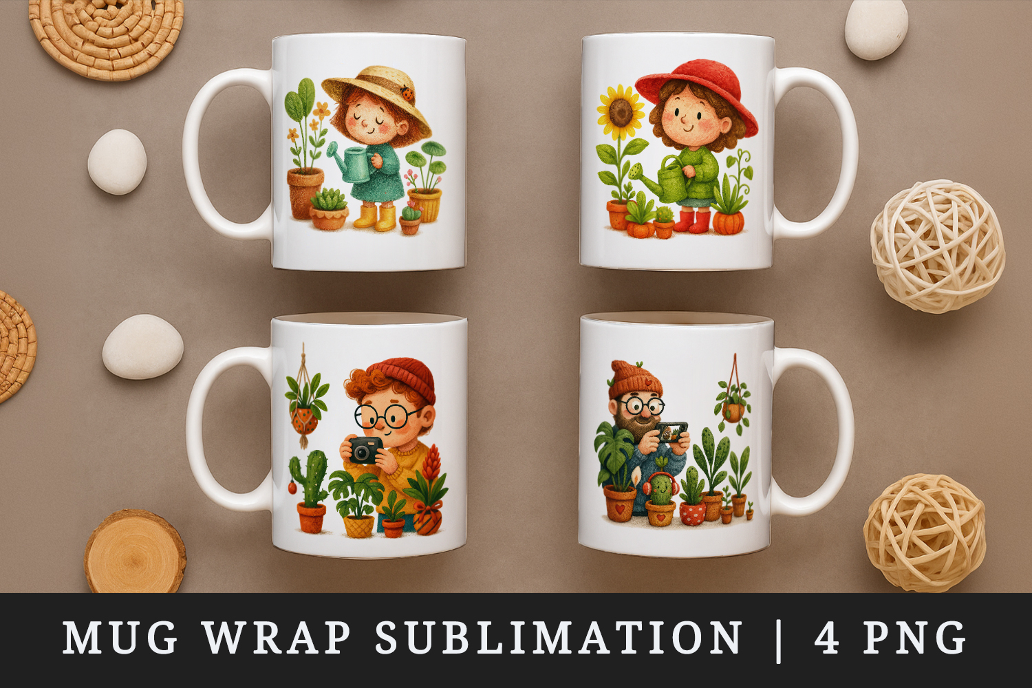 Plant Lover mug wrap printable sublimation design product image 1