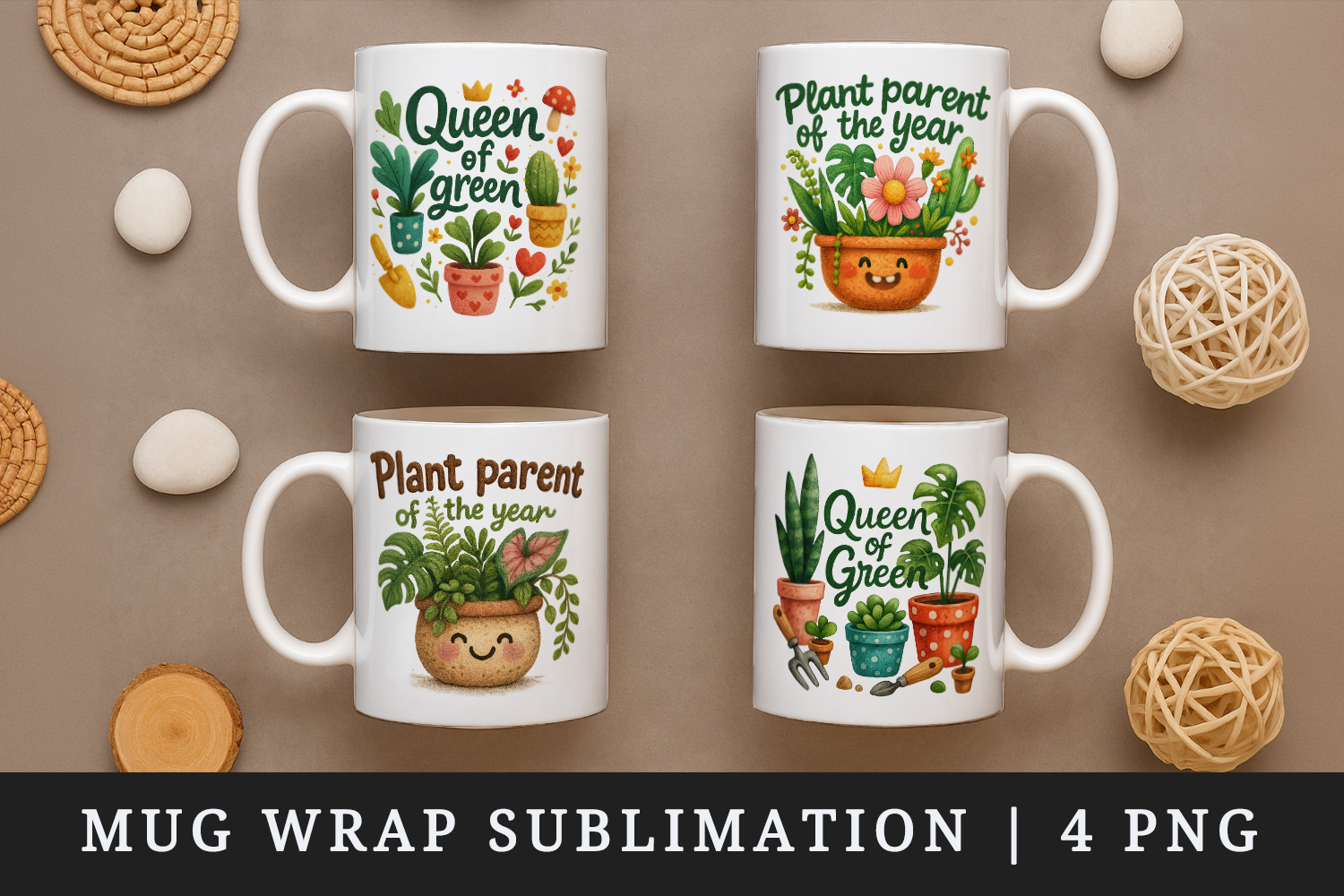 Plant Lover mug wrap printable sublimation design product image 1