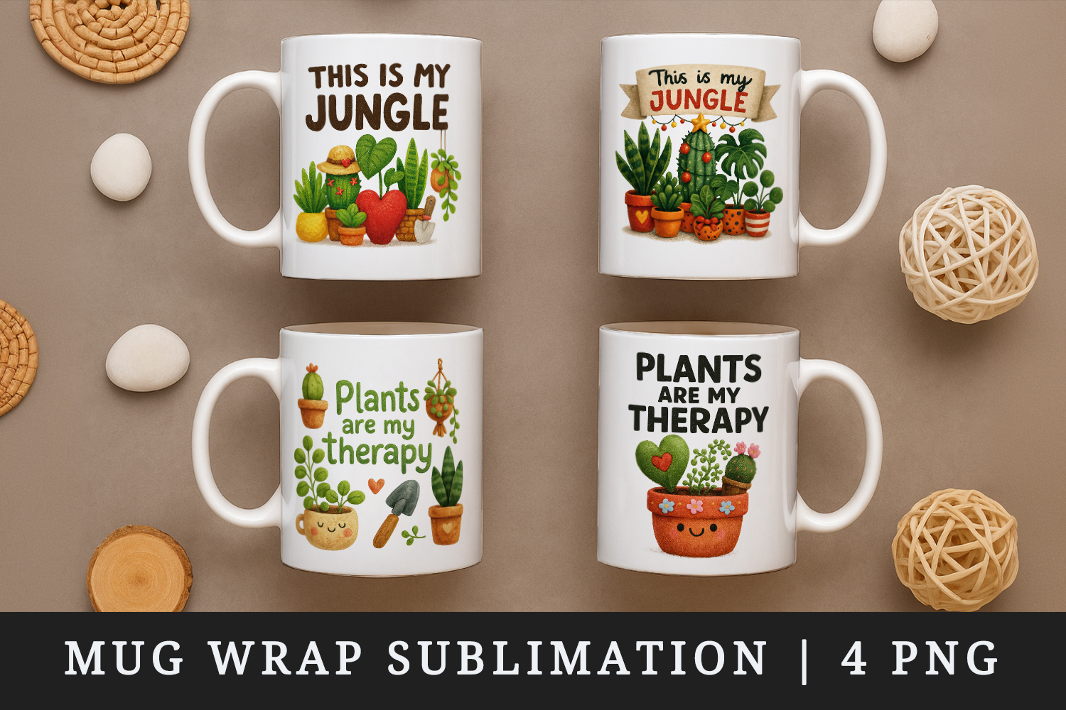 Plant Lover mug wrap printable sublimation design product image 1
