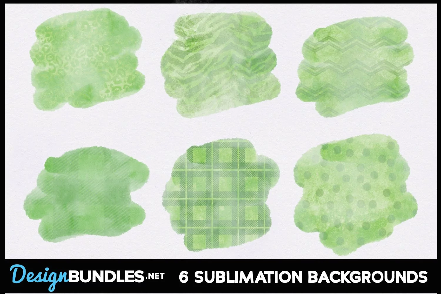 Green Watercolor Sublimation Background PNG Bundle product image 1