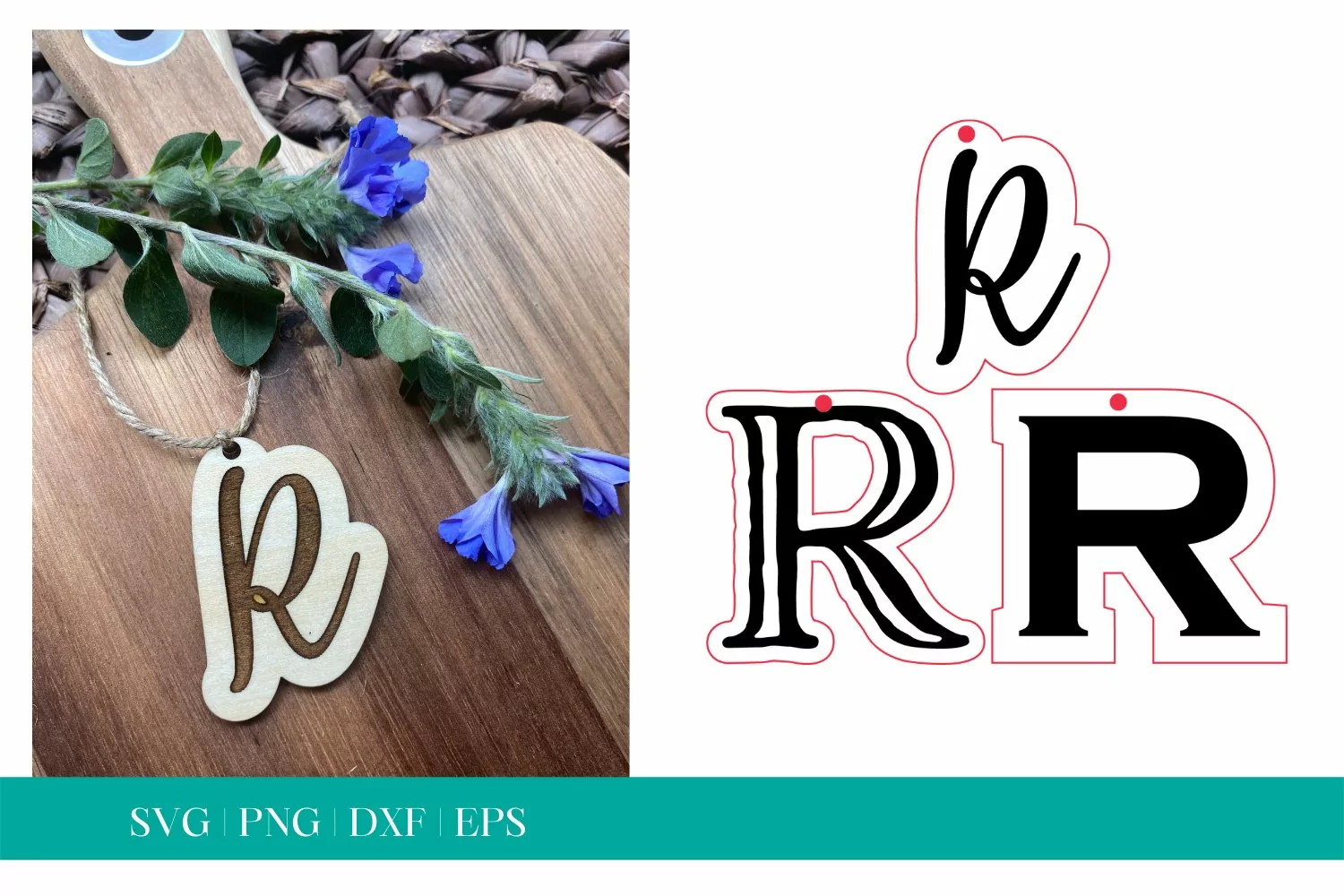 Monogram Letter R SVG, Letter R Tag SVG, Glowforge SVG, SVG product image 1
