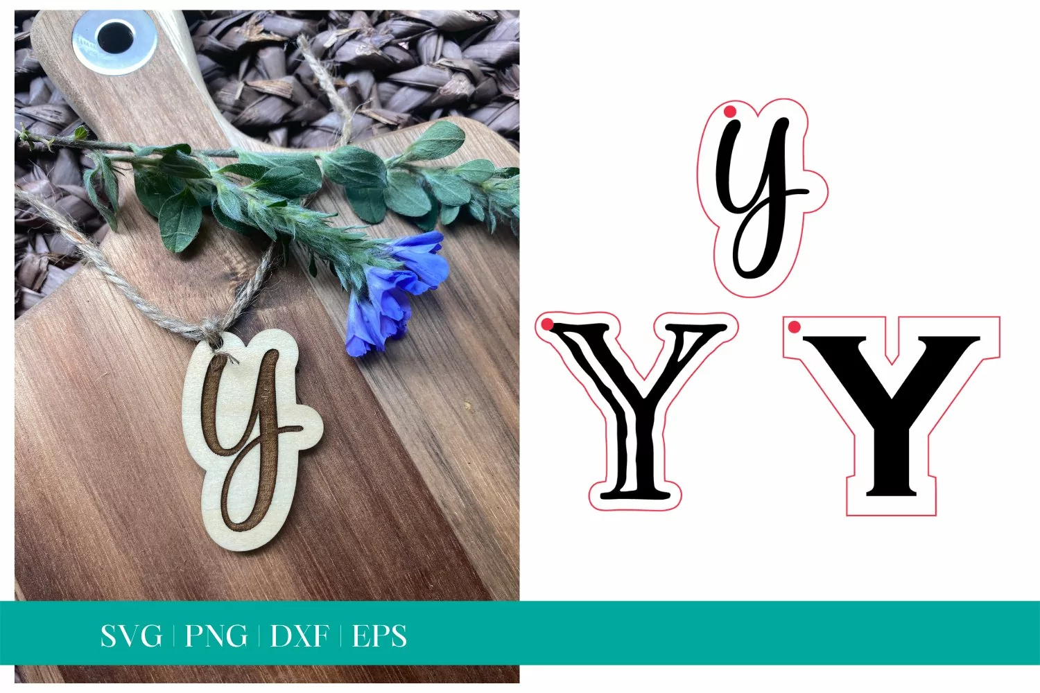 Monogram Letter Y SVG, Letter Y Tag SVG, Glowforge SVG, SVG product image 1