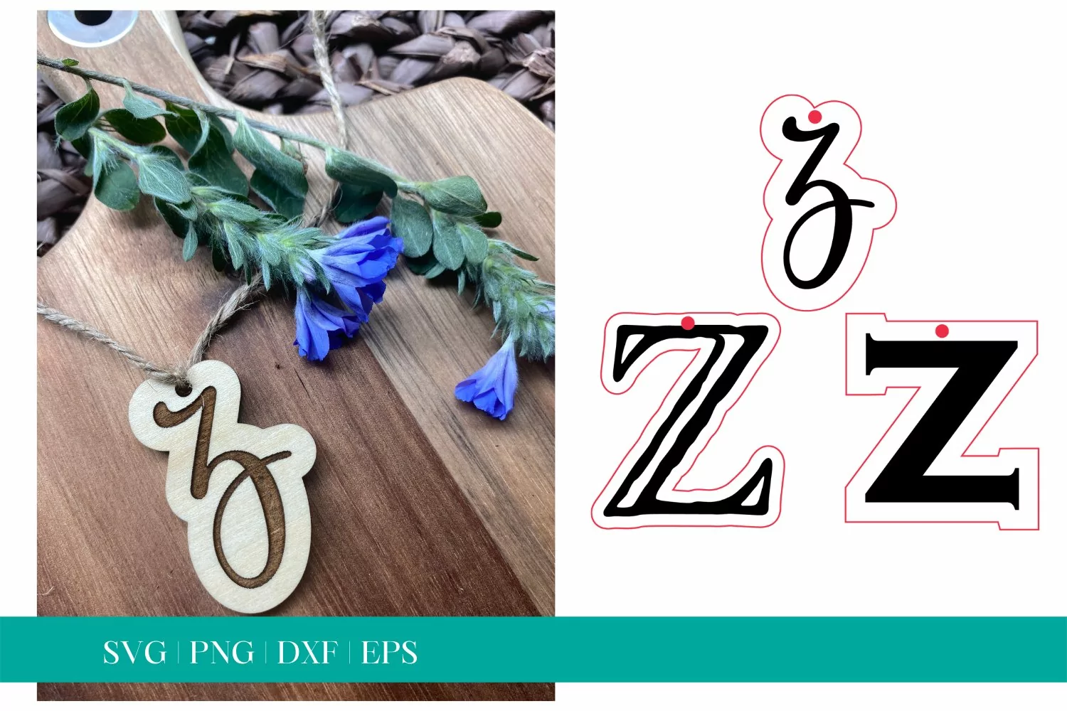 Monogram Letter Z SVG, Letter Z Tag SVG, Glowforge SVG, SVG product image 1