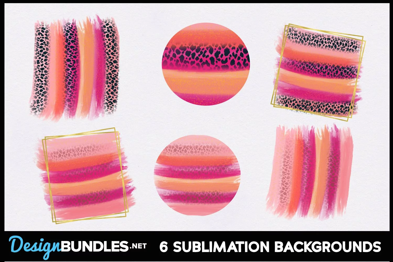 Pink Watercolor Cheetah Print Sublimation Backgrounds product image 1