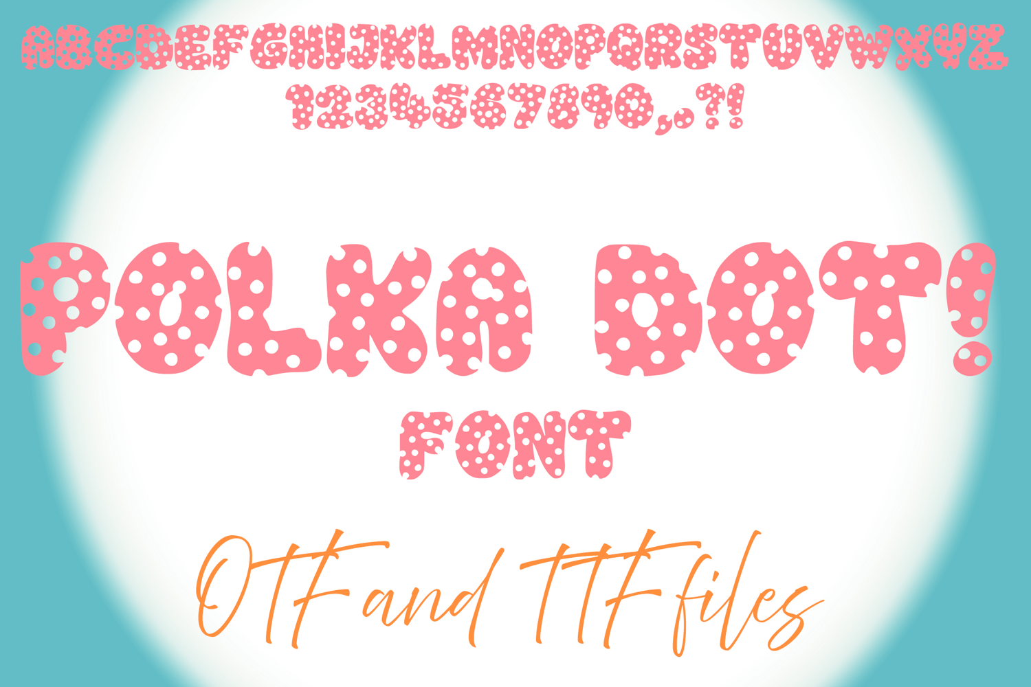 Polka Dot Font Typeface Cartoon Lettering OTF by Squeeb Creative