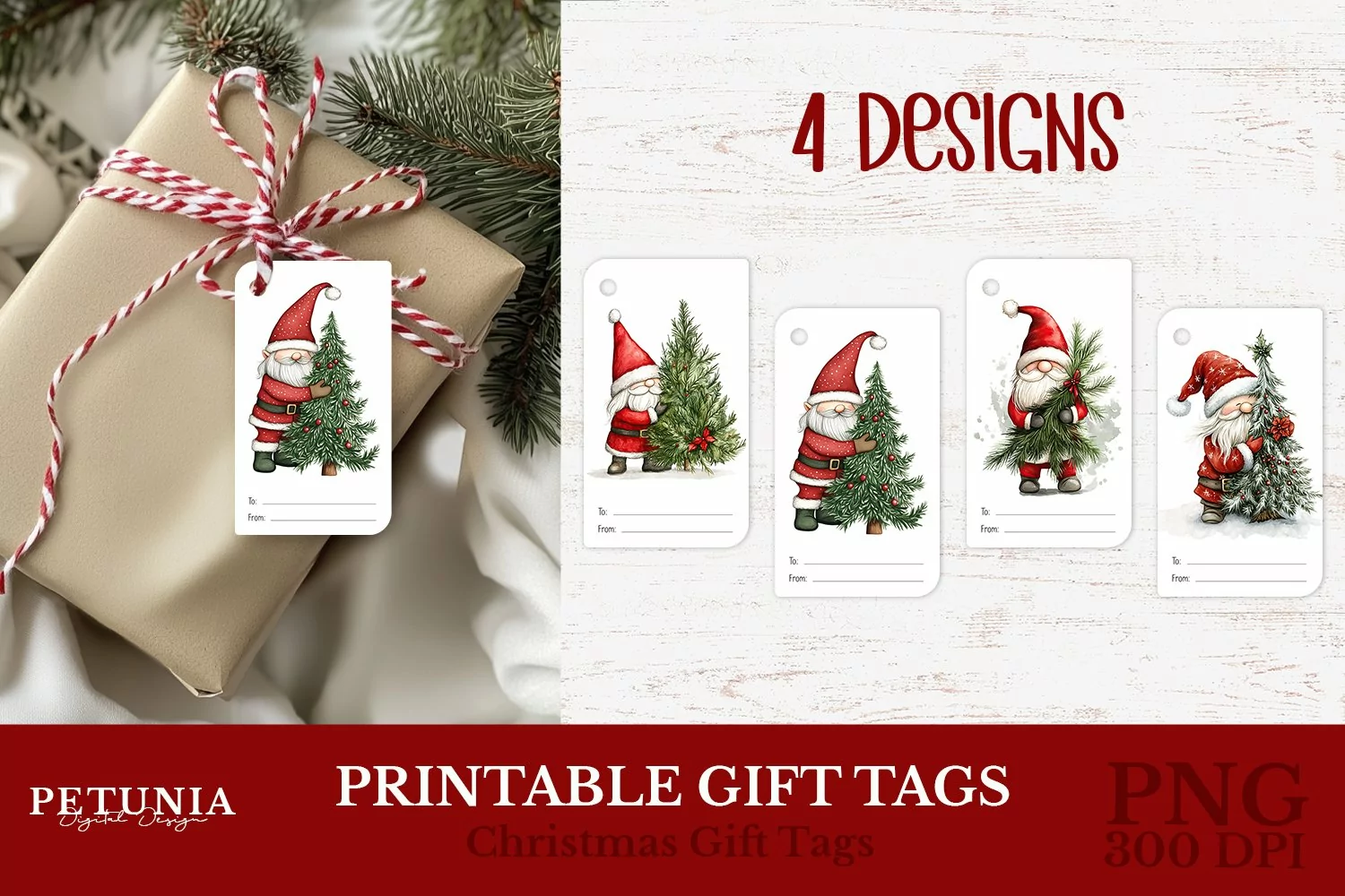 Printable Christmas Gnome Gift Tags being used as Popular Printable Christmas Gift Tags print