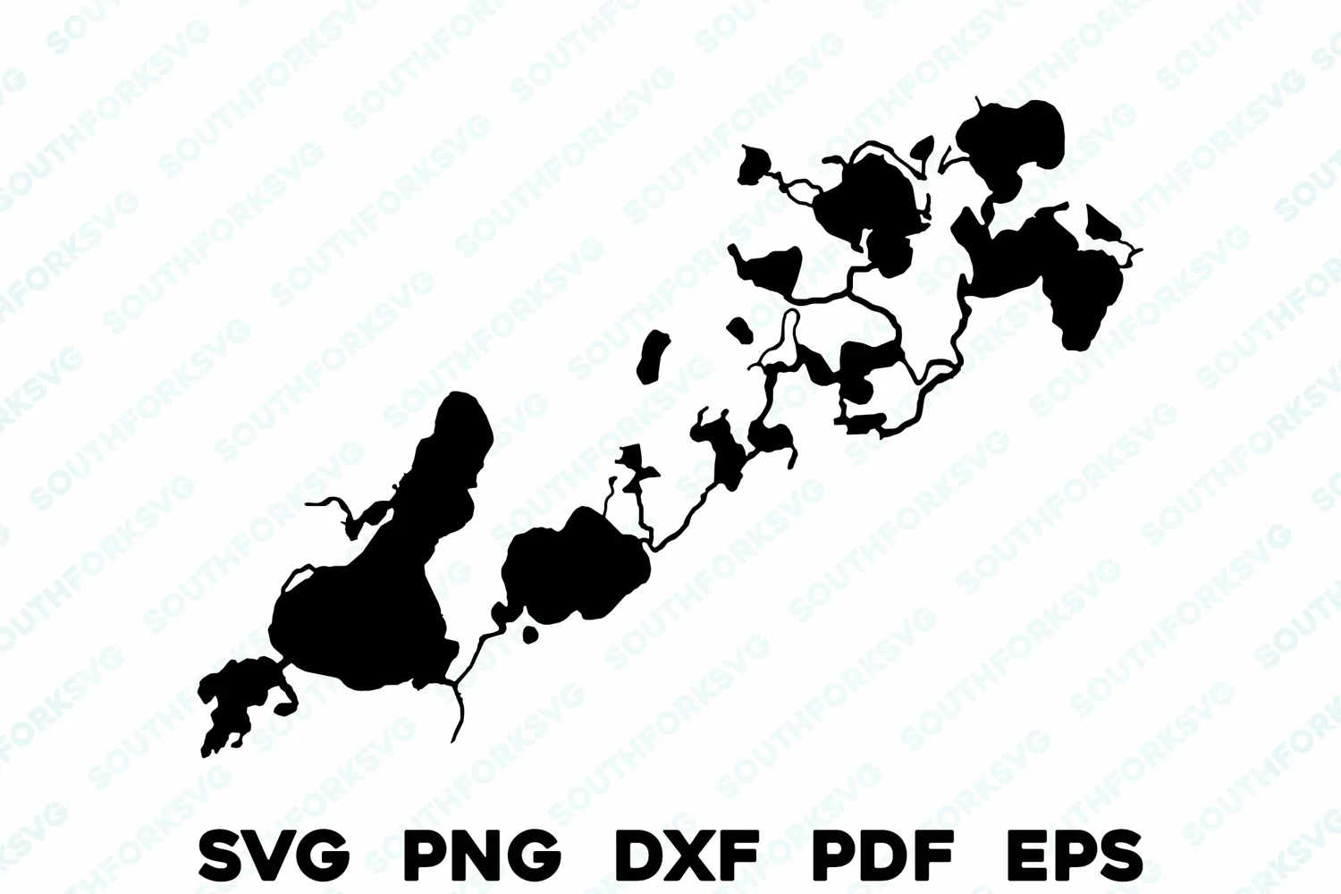 Pocomooshine Lake Maine Map Silhouette Shape Outline Design product image 1