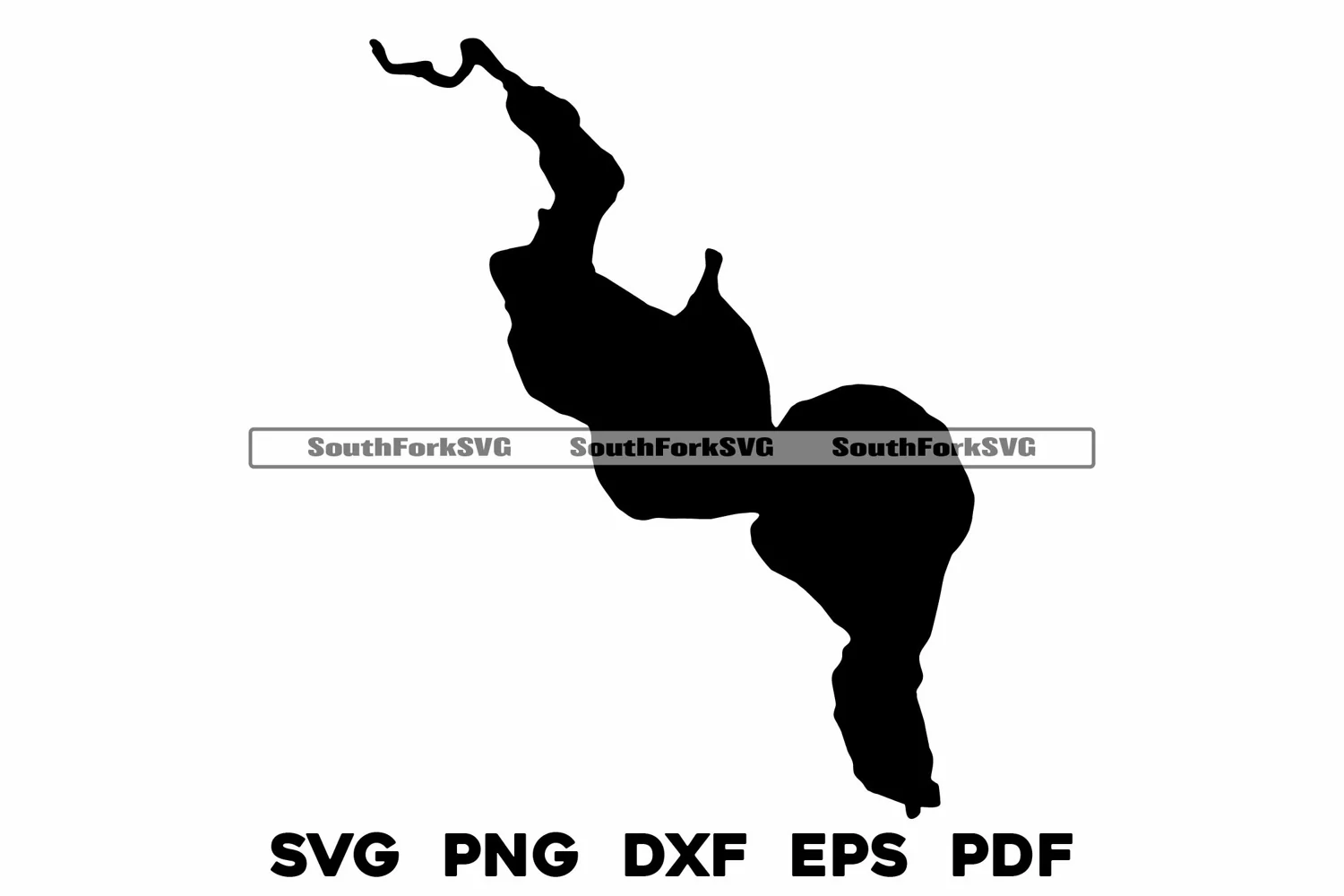 Portage Lake Munith Michigan Map Silhouette Shape Outline product image 1