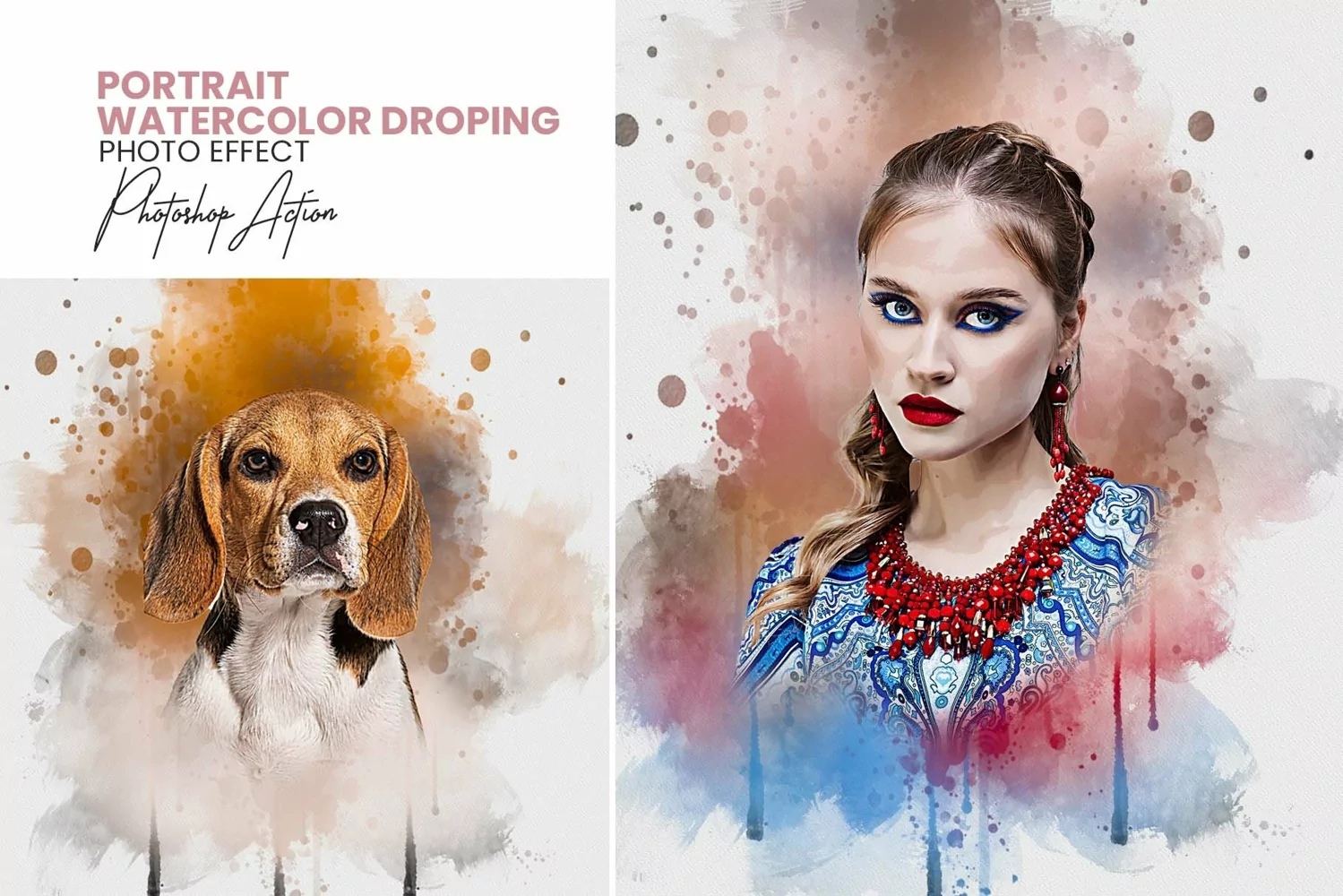 Portrait Watercolor Dropping Action product image 1
