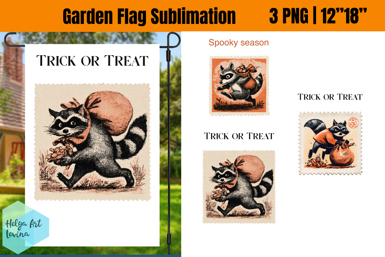 Garden Flag Sublimation designs | Halloween Sublimation product image 1