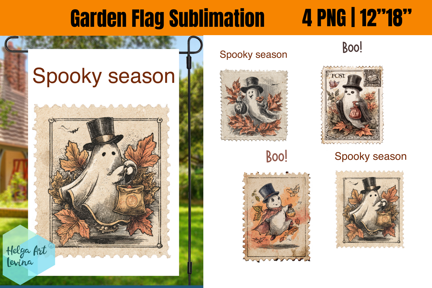 Garden Flag Sublimation designs | Halloween Sublimation product image 1