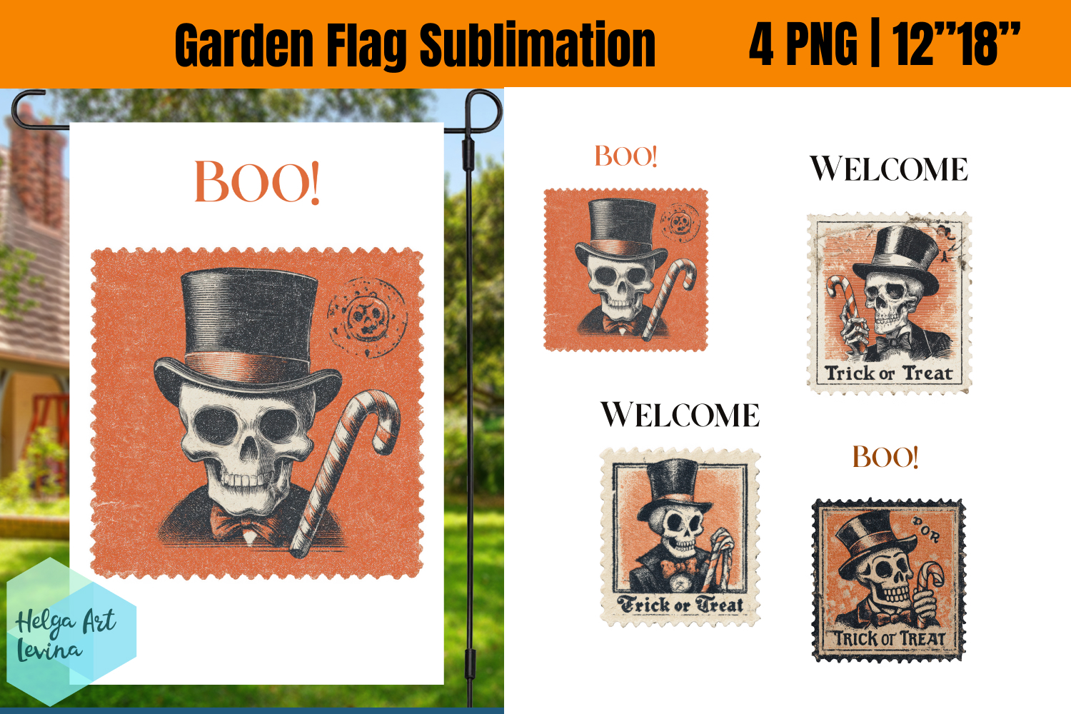 Garden Flag Sublimation designs | Halloween Sublimation product image 1