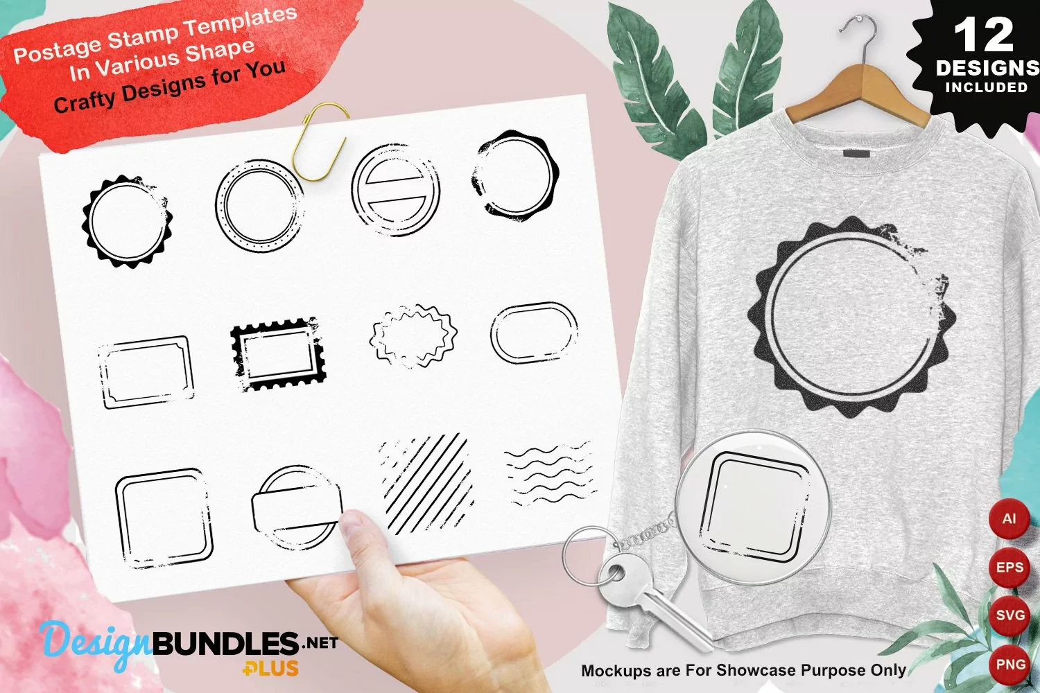 Postage Stamp Templates In Various Shape Clipart Set product image 1