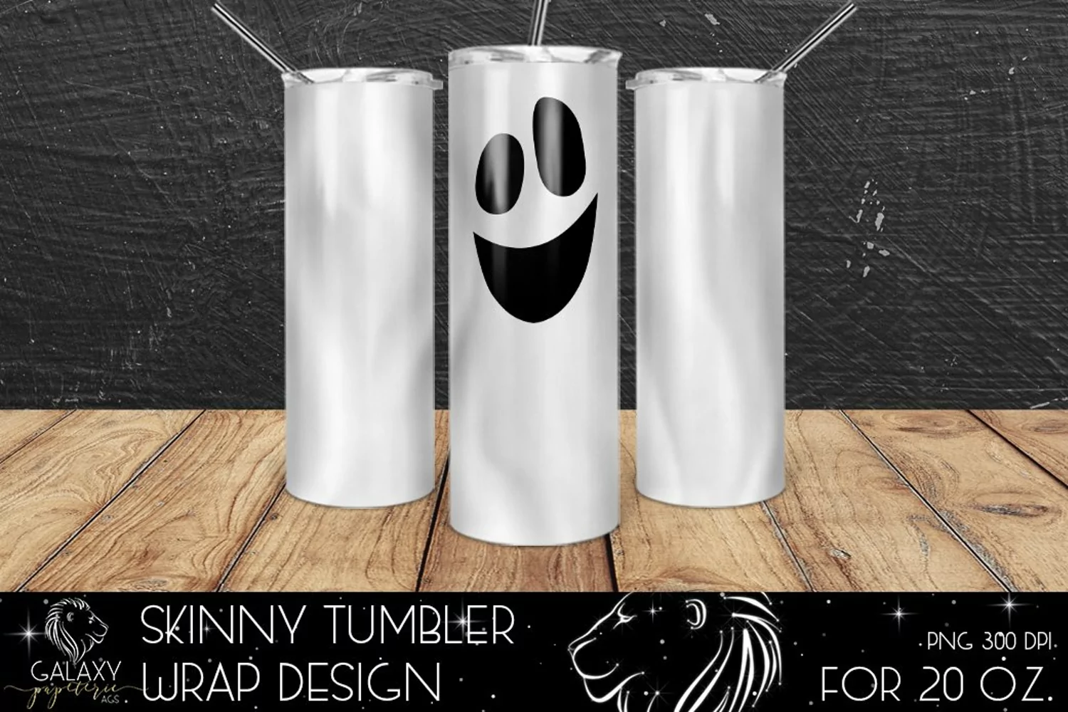 Halloween Ghost 20 Oz. Skinny Tumbler Wrap Sublimation product image 1