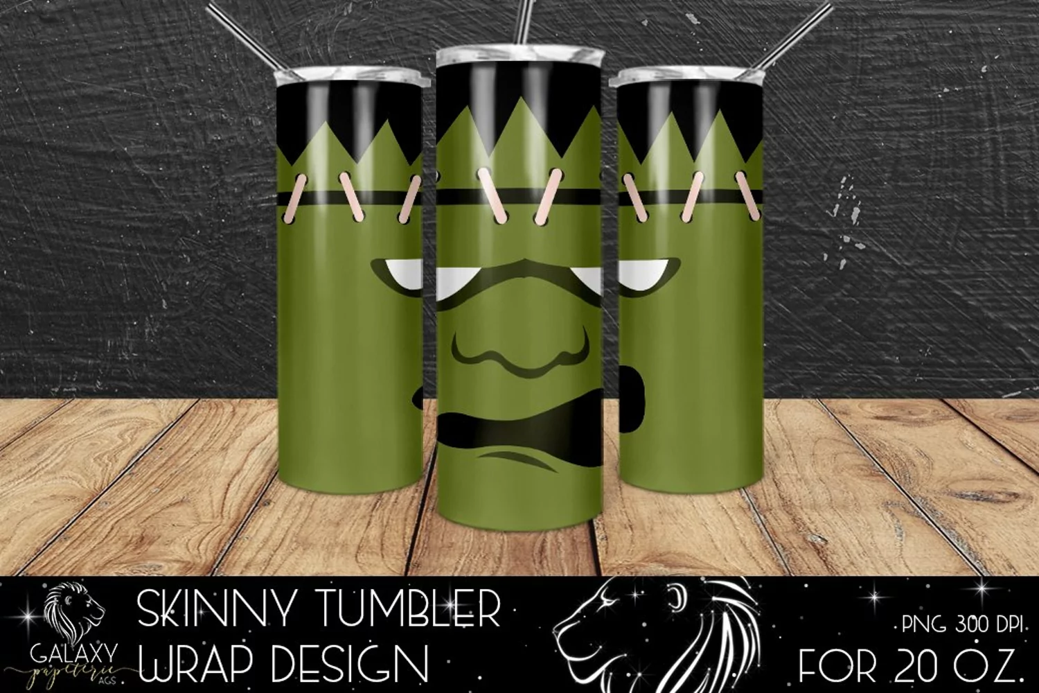 Halloween Frankenstein 20 Oz. Skinny Tumbler Wrap Sublimatio product image 1