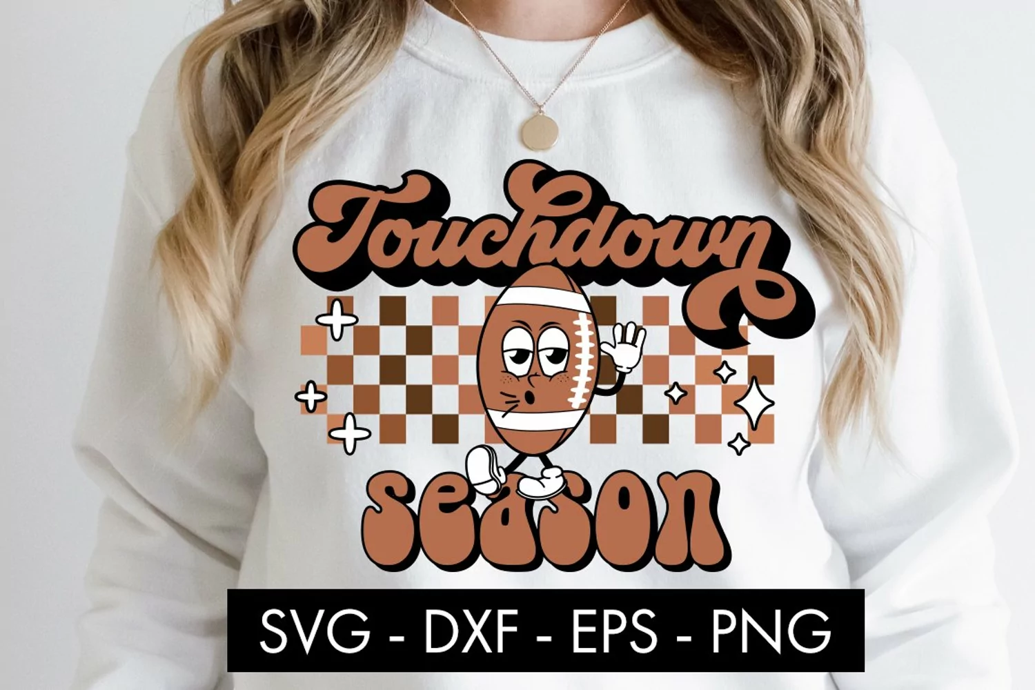 Retro Football Touchdown Season SVG Cut File PNG Sublimation product image 1