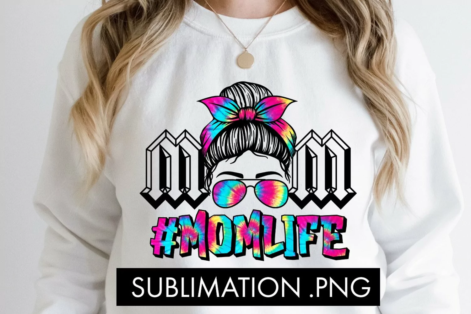 Momlife Tie Dye Retro Sublimation PNG product image 1