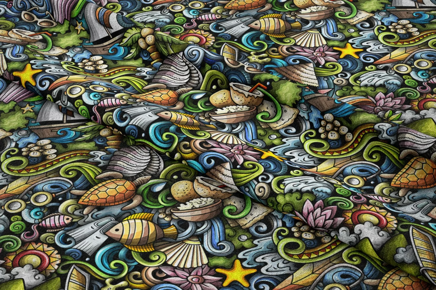 MAURITUS Seamless Pattern | Doodle Vector Tile Background product image 1