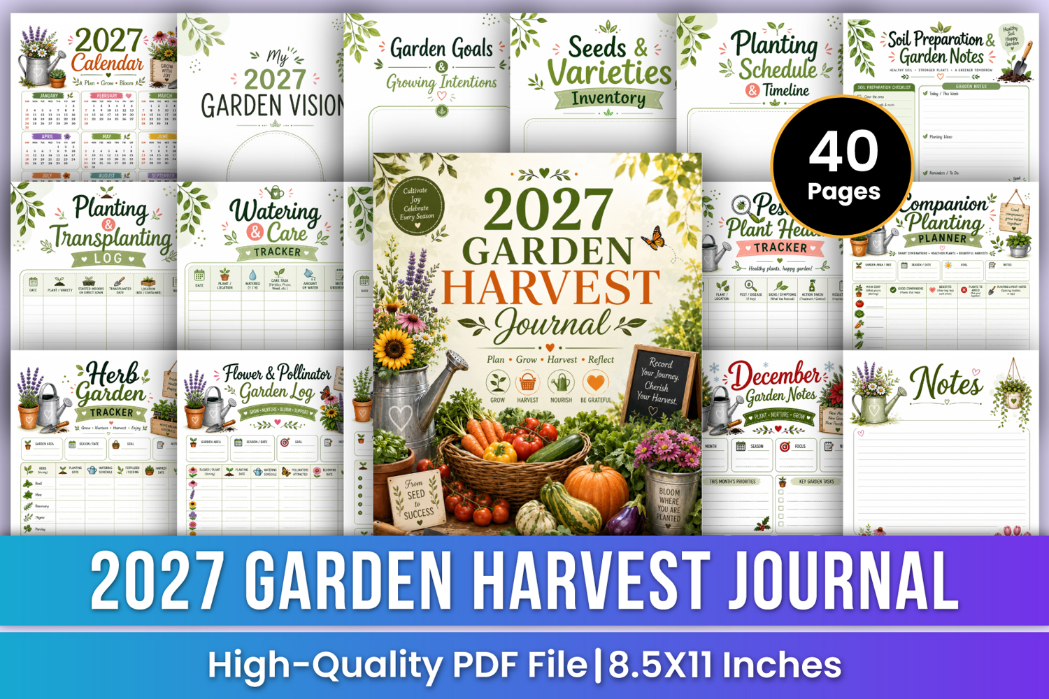 2027 Garden Harvest Journal | Garden Planning, Plant Care product image 1