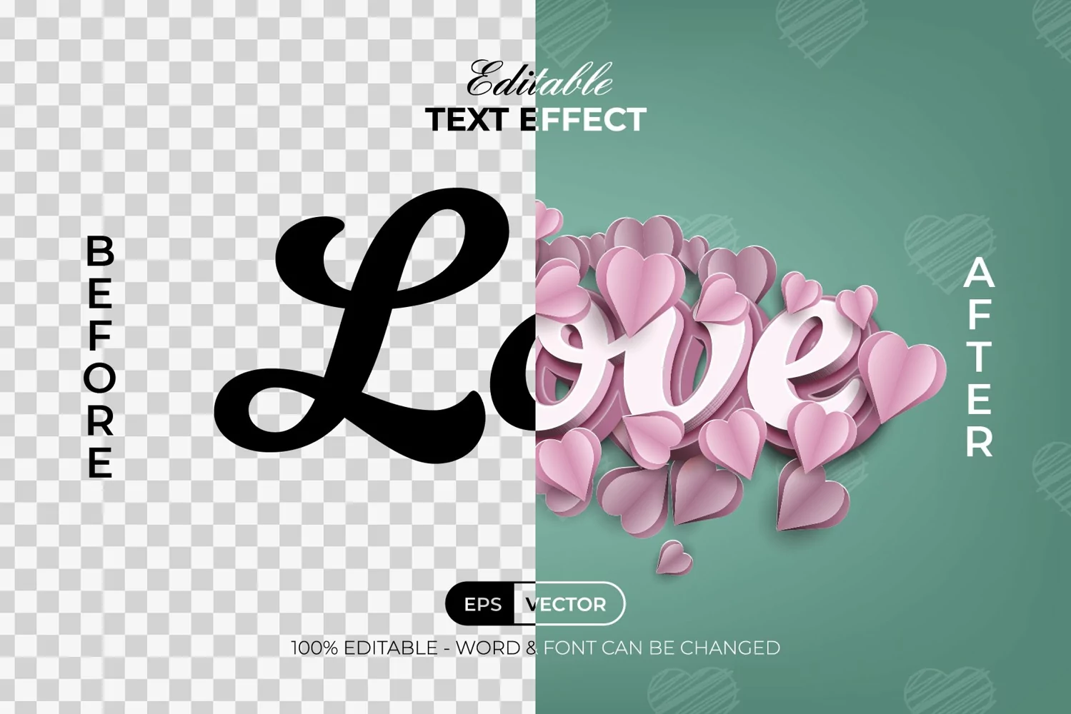 Love Text Effect 3D Style product image 1