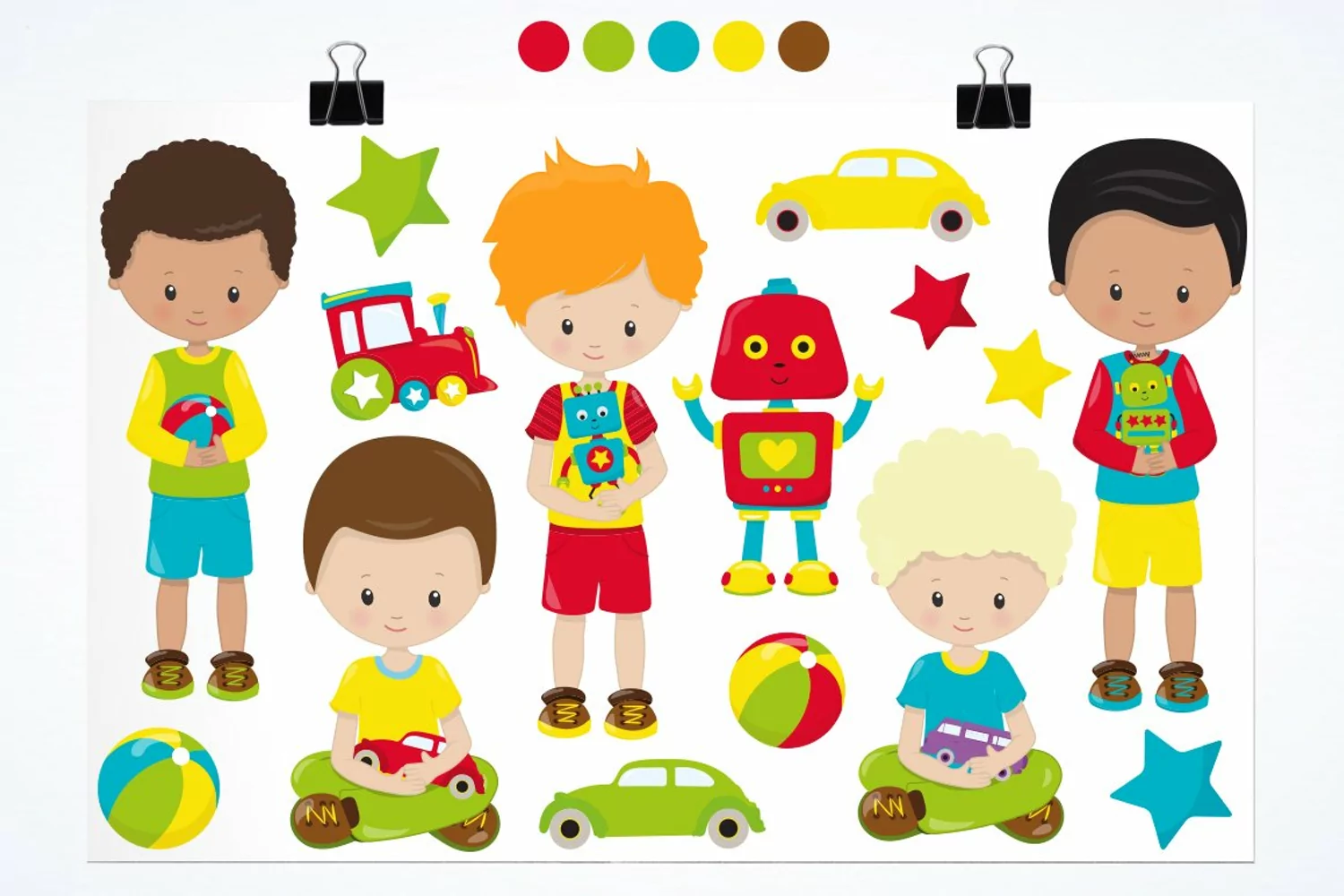 Boys and Toys graphics | illustrations | vector product image 1
