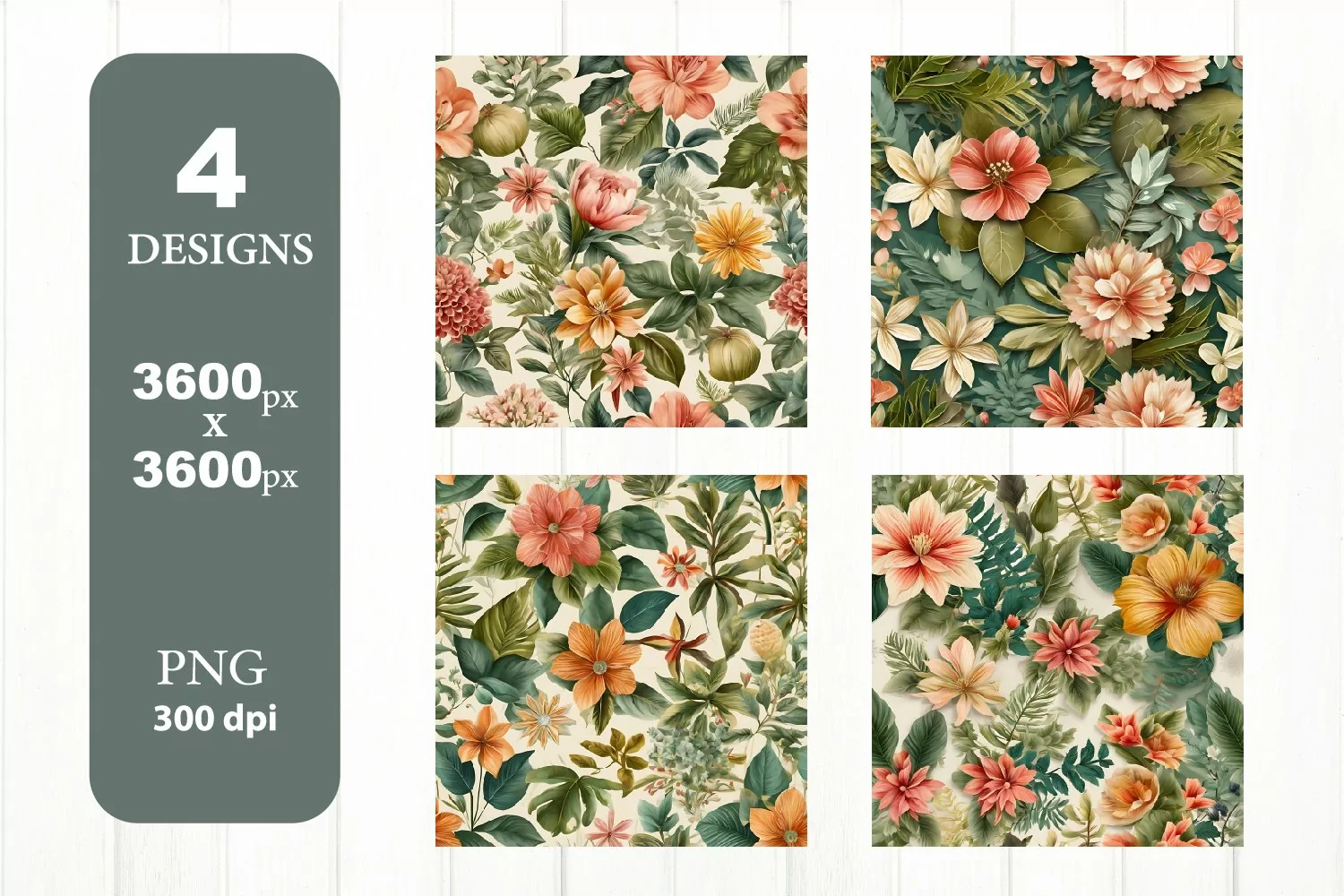 Summer Flower Clipart. Digital Paper PNG product image 1
