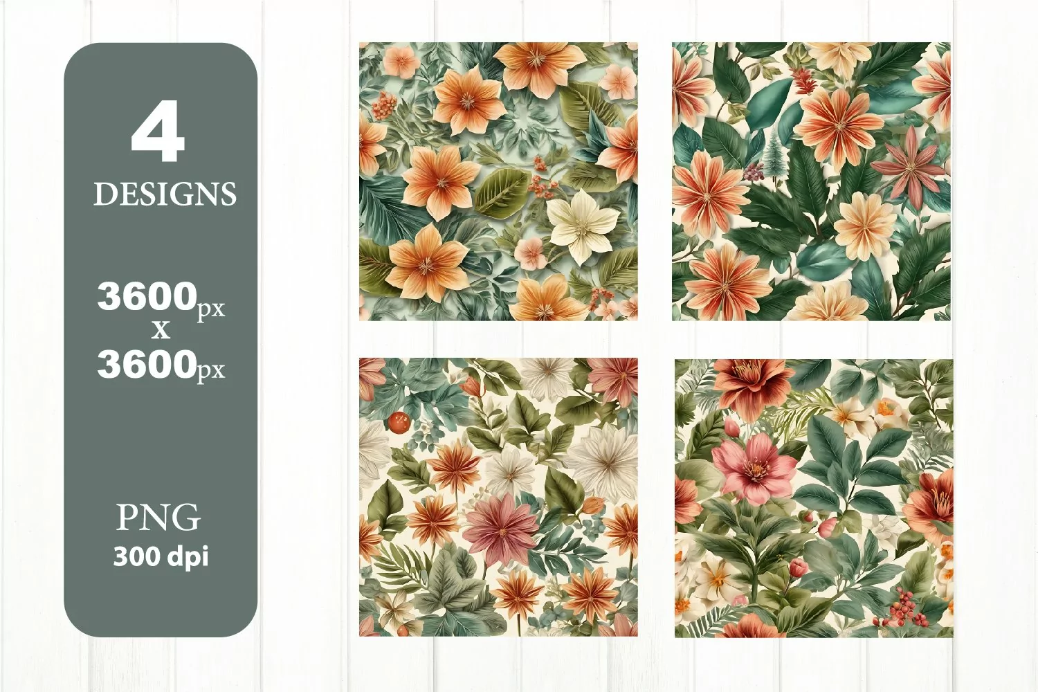 Abstact Summer Flower Pattern. Digital Paper PNG product image 1