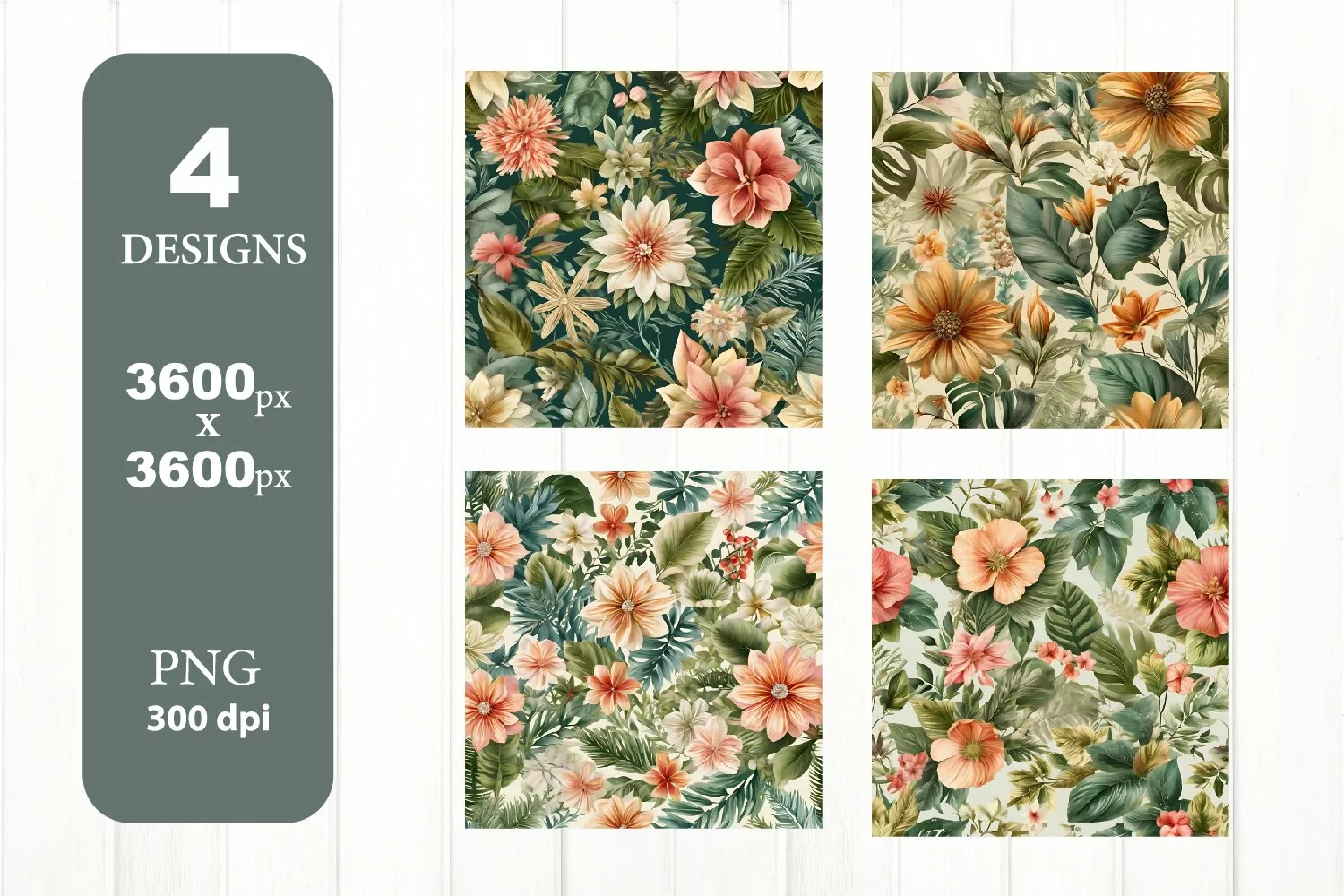 Watercolor Flower Clipart. Digital Paper PNG product image 1