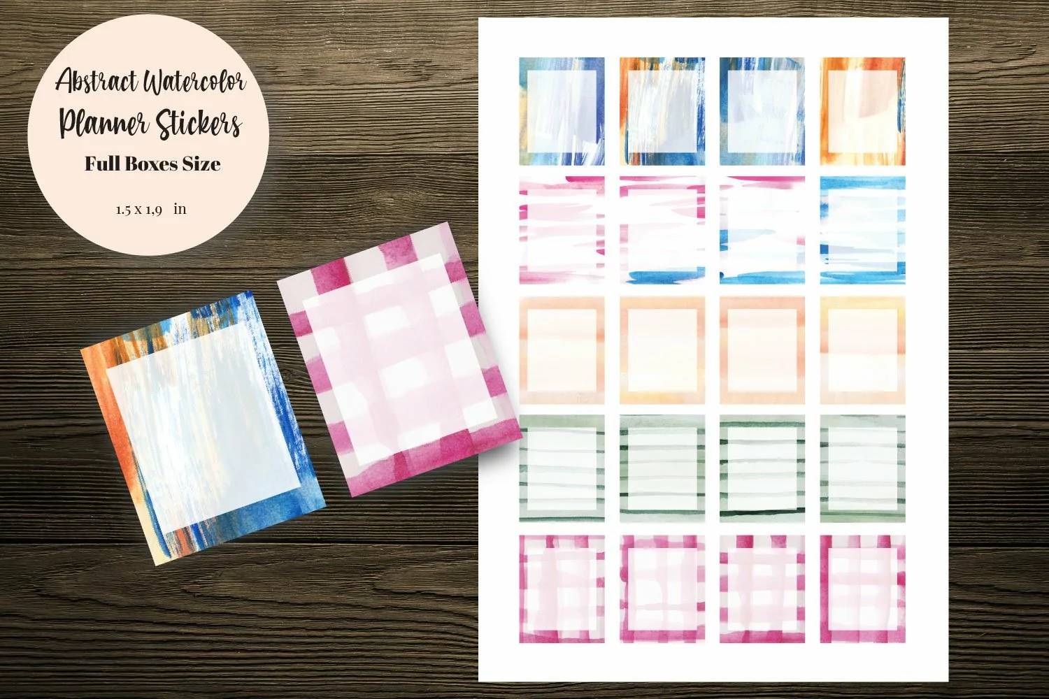 Abstract Watercolor Planner Stickers product image 1