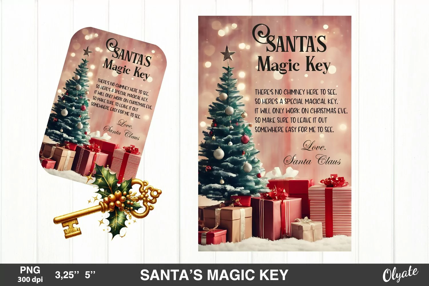 Santa’s Magic Key Sublimation. Vintage Santa Sublimation PNG product image 1