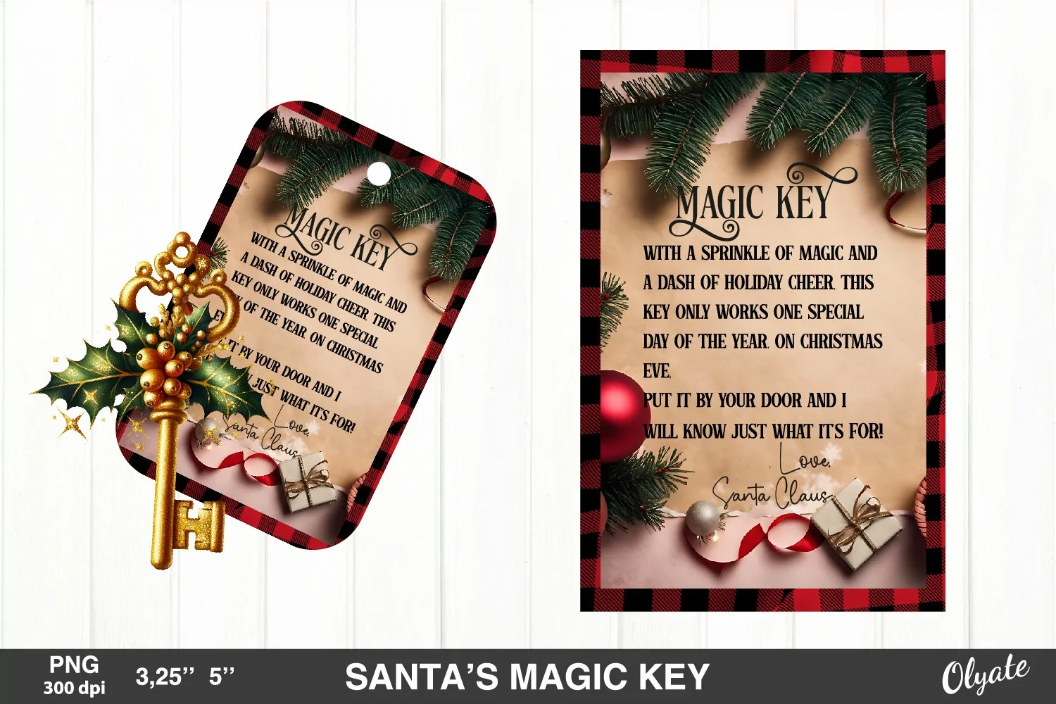 Santa’s Magic Key Sublimation. Retro Christmas PNG product image 1