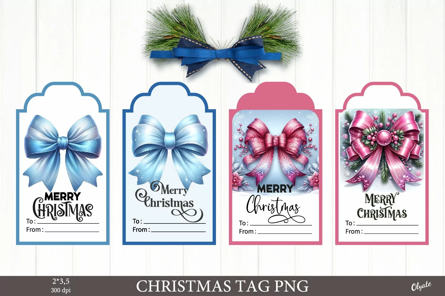 Christmas Gift Tags. Coquette Gift Tags PNG product image 1