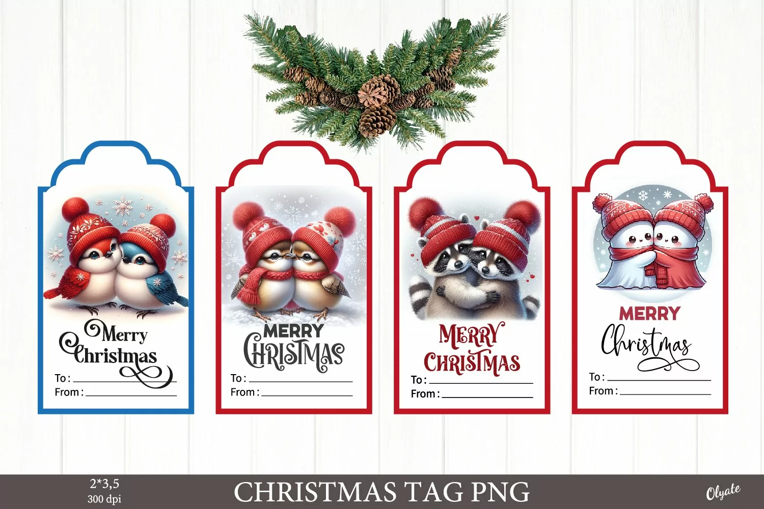 Gift Tags Sublimation. Printable Christmas Gift Tag product image 1