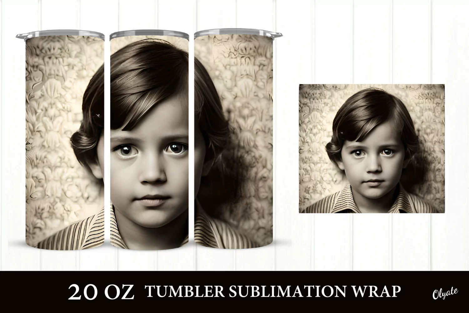 Baby Face Tumbler. 20 OZ Retro Sublimation Wrap product image 1