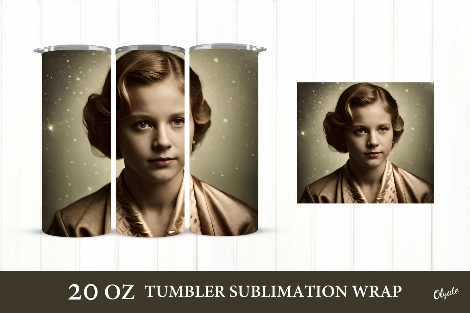 Vintage Baby Tumbler. 20 OZ Retro Sublimation Wrap product image 1