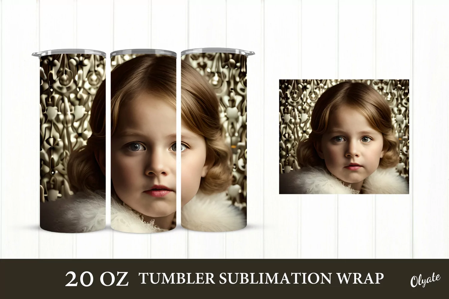 Vintage Tumbler Sublimation. Retro Baby Face. 20 OZ PNG product image 1