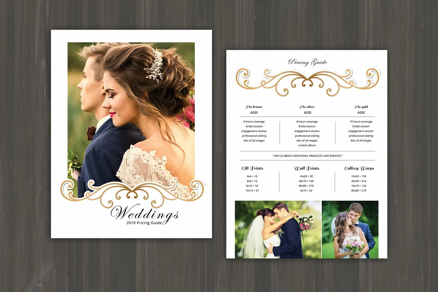 Wedding Photography Price List Photoshop Template product image 1