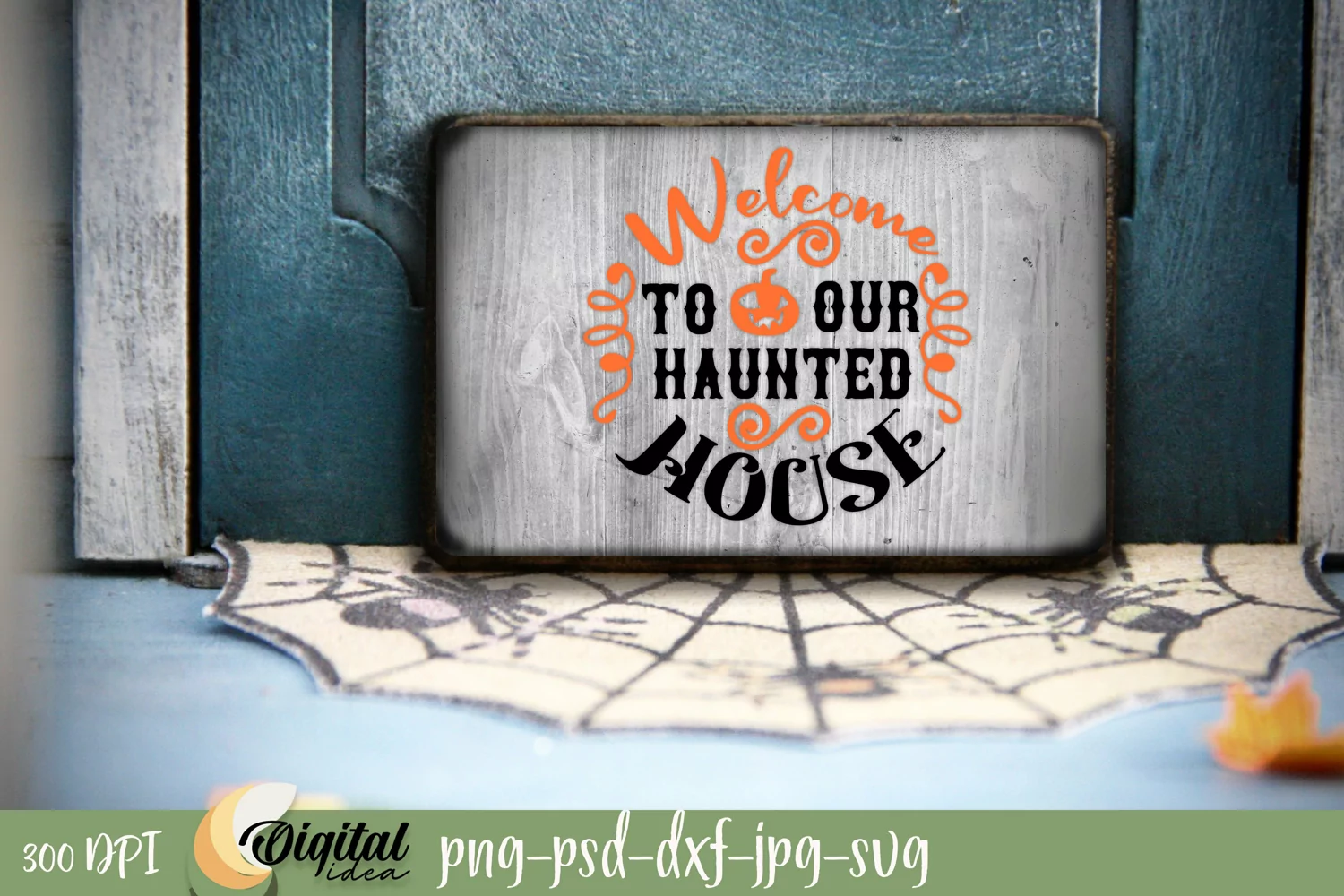 Round Sign Halloween SVG. Welcome house SVG. product image 1
