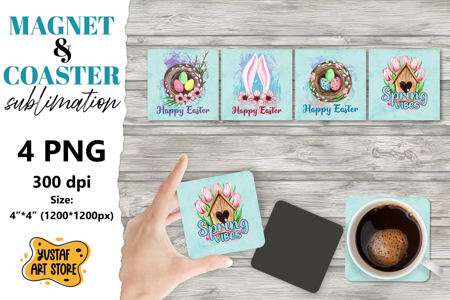 Easter magnet sublimation/Easter coaster sublimation 4 desig product image 1