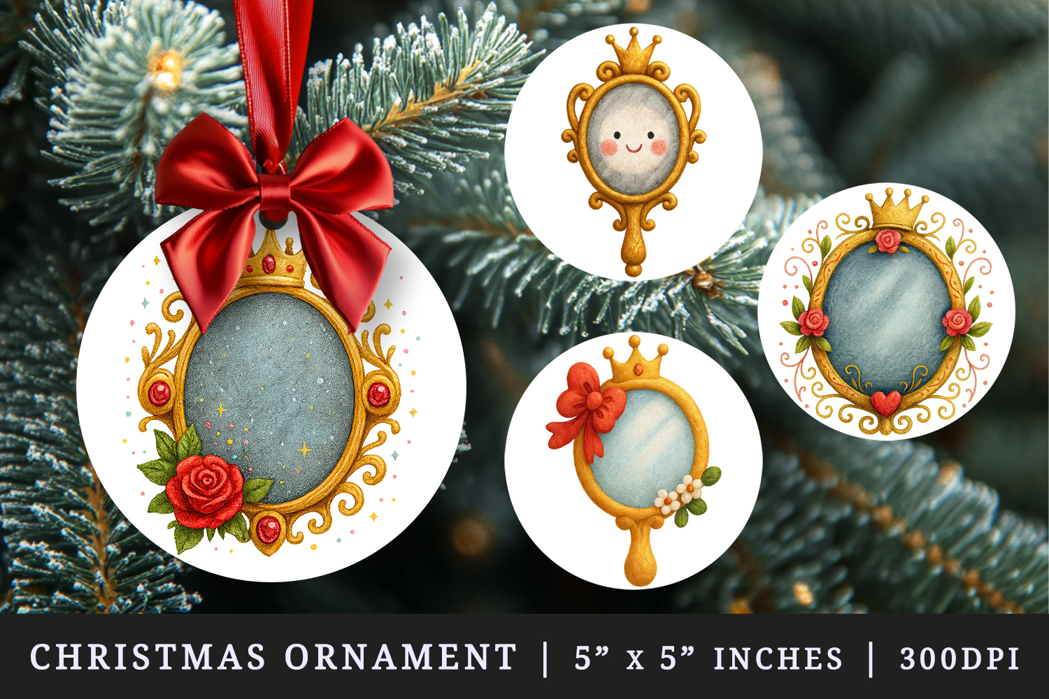 Princess round ornaments sublimation design product image 1